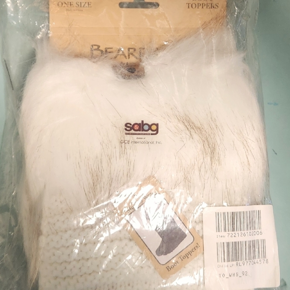 Bearpaw White Boot Toppers (New)